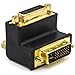 Allytech 1 Pack DVI-I 24 + 5 Pin Male to Female M/F Gold Plated 90 Degree Right Angle Adapter Monitor Connector