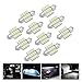 10pcs 31mm 12SMD 3528 LED White Festoon Dome Interior Light Map Door Lamp Car Bulbs 3021 3022 DE3175