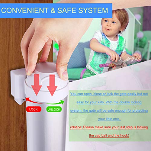 Baby Retractable Mesh Gates, Extra Wide Safety Gate/Pet Dog Gate Replacement for Stairs/Door/Stairway - Flexible Extension Waterproof Rustproof Aluminum White Protect Toddlers (Silver White)