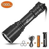 VOLADOR Mini Flashlight LED with Battery and Charger,Rechargeable Pocket Size LED Flashlight 600lm Supper Bright LED Torch Light Include 1 x 18650 Battery and USB Charger
