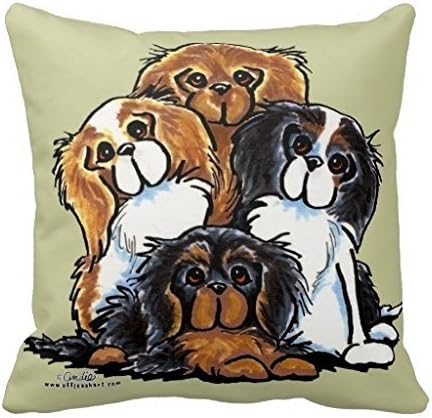 Vincent Vivi Fashion Pillow Cover Four Cavalier King Charles Spaniels Throw Pillow Case