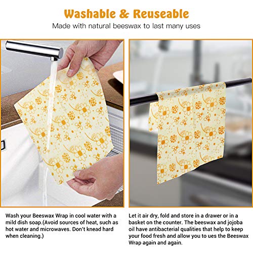 2 Reusable+Beeswax+Food+Storage+Wraps