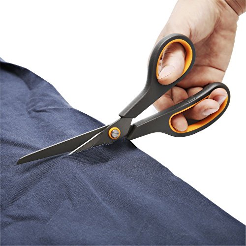 CCR Scissors 8 Inch Soft Comfort-Grip Handles Sharp Titanium Coating Blades, 4-Pack