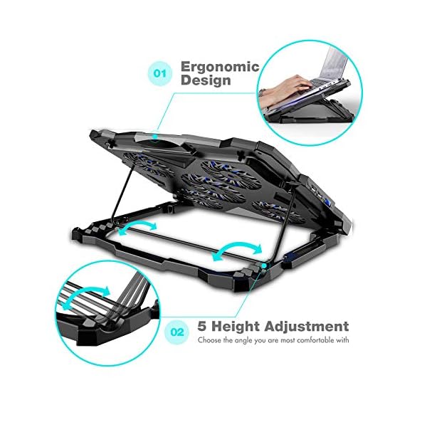 havit-Laptop-Cooling-Pad-Computer-Quiet-Cooler-with-5-Quiet-Fans-and-2-USB-Ports-Portable-Cooling-Stand-with-LED-Light-for-14-17-Inch-Laptopblue havit Laptop Cooling Pad Computer Quiet Cooler with 5 Quiet Fans and 2 USB Ports, Portable Cooling Stand with LED Light…