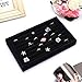 Valdler Velvet 7 Slots Ring Earrings Trays Showcase Display Jewelry Organizer Black