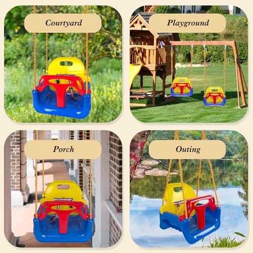 KINSPORY 3 in 1 Children's Swing | Garden Swing for Kids, Baby Swing for Indoor and Outdoor (Blue)