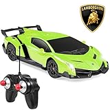 Best Choice Products 1:24 Scale Kids Licensed RC Lamborghini Veneno Car, Head and Taillights, Green