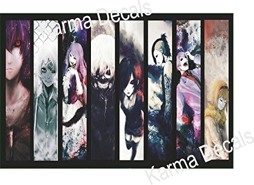 Tokyo Ghoul kaneki, Touka, Hinami, Juuzou characters 3D Wall Decal Sticker 18", 24"or 36"