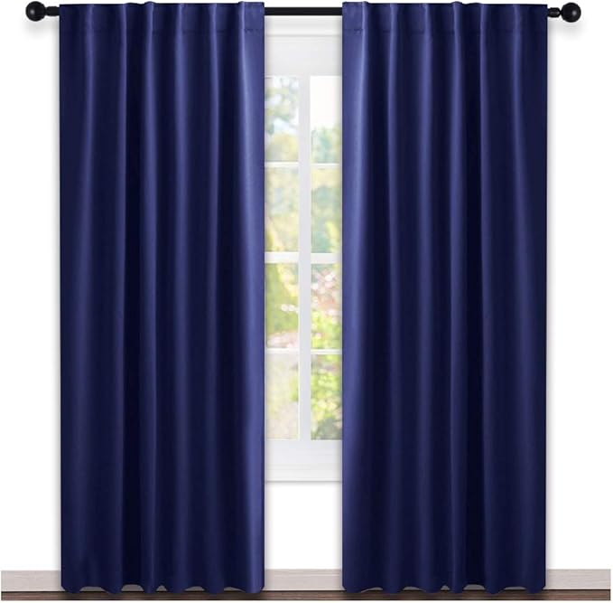 Bedrtoom Curtains Blackout Drapery Panels (Royal Blue Color) 52 by 84