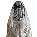 Spanish Mantilla Triangular Mantilla Lace Head Covering Mass Catholic Church Veil (White), 120cmx60cm