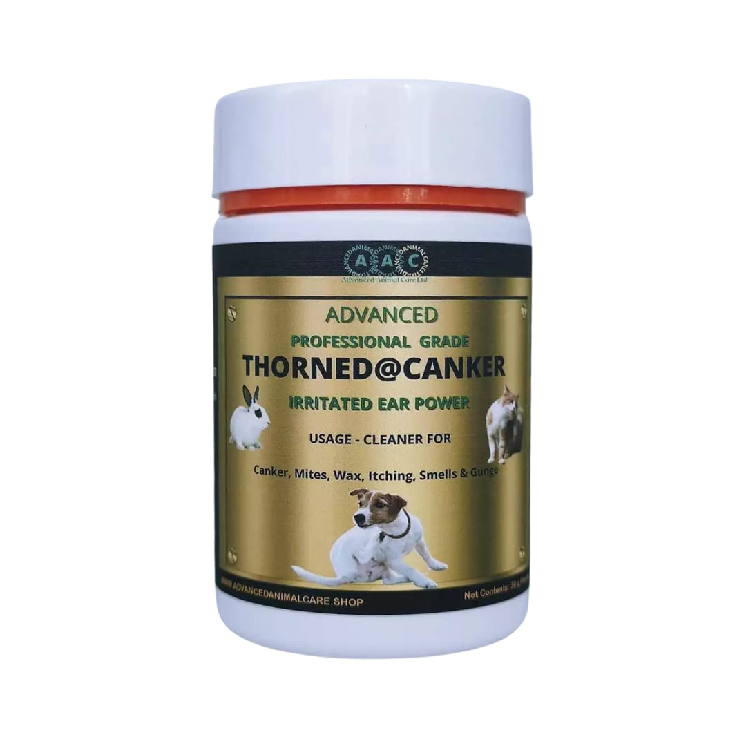 AAC Advanced Animal Care Thorned@Canker 30g For Ears & Paws. Itchy, Inflammed,Sore, Waxy, Dirty, Smelly Canker/Mites Treatment For Dogs Cats Rabbits