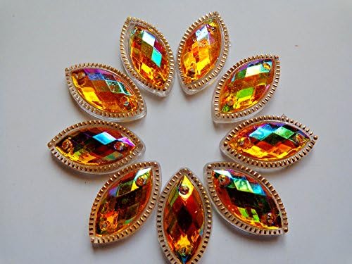 100pcs Sew on crystals deep rhinestones horse eye Navette shape flatback Acryl accessory gemstone strass(green,blue,purple,gold,red)