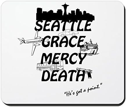 Mouse Pad Seattle Grace Mercy Death Rubber Gaming Mouse Pad Non-slip Wrist Protected Mousepad for Office 10 x 8 inch
