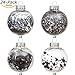 Sea Team Shatterproof Clear Plastic Christmas Ball Ornaments Decorative Xmas Balls Baubles Set with Stuffed Delicate Decorations (70mm/2.76 inch 24-Pack, Black)