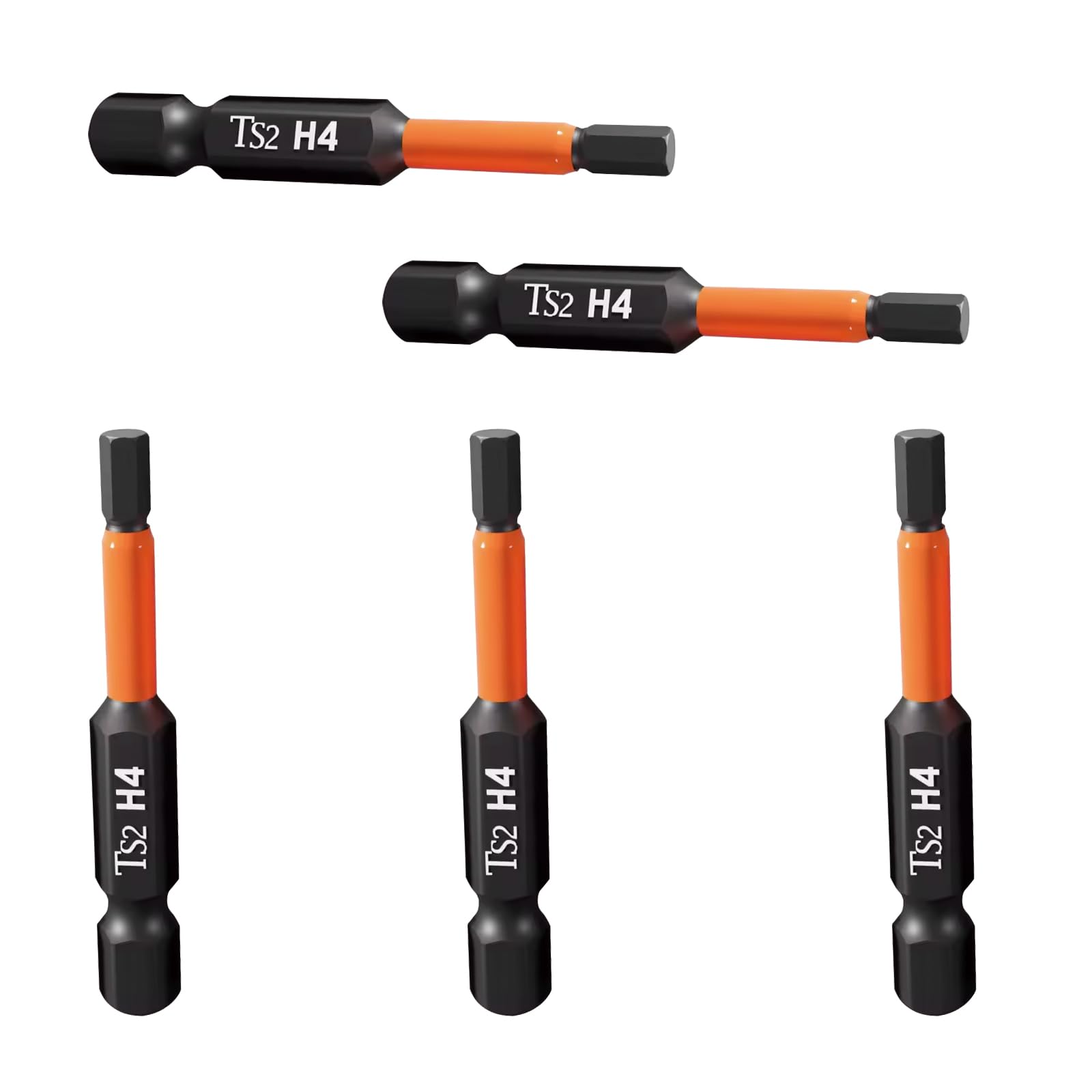 Leliafleury 5Pcs Magnetic Allen Key Drill Bit H4 Impact Hex Head Screwdriver Bit 1/4 Inch Hex Shank, 50mm Length