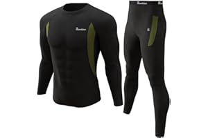 romision Thermal Underwear for Men Long Johns Fleece Lined Hunting Gear Bottom Top Set Base Layer for Cold Weather Gift