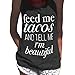 Women Tank Tops, kaifongfu Letter Print Sleeveless Tank Crop Tops Vest (M, Dark Gray)