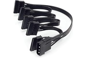 4Pin 1 to 5 IDE Sata 15Pin Hard Drive Power Supply Splitter Cable Cord for Pc Attractive