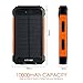 Solar Charger, Levin 10000mAh LED Emergency Light Dual USB Port Solar Panel Portable Charger Rainproof Multiple Security Protection for iPhone, iPad, iPod, Cell Phone, Tablet, Camera (Orange)