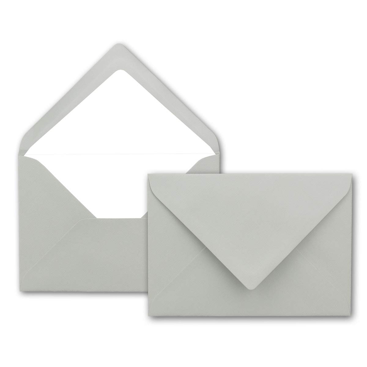 Envelopes B6 12.5 x 176 mm with Lining Light Grey - Silver Grey 25 Stück Hellgrau - Silbergrau