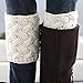 HITOP Women's Short Boots Socks Crochet Knitted Boot Cuffs Leg Warmers Socks (Ivory)