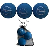 Sky Bounce Color Rubber Handballs for Recreational Handball, Stickball, Racquetball, Catch, Fetch, and Many More Games, 2 1/4-Inch, Blue, 3 Count with AHSR Pouch