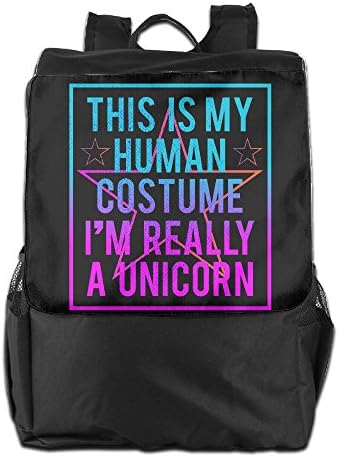 SHUAIS This Is My Human Costume, I'm Really A Unicorn School Travel Laptop Shoulders Backpack Bag