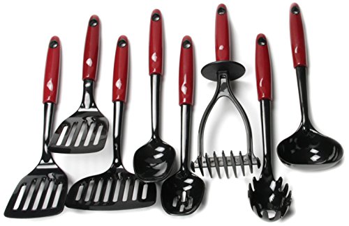 Chef Craft 42049 8-Piece Kitchen Tool Set, Red