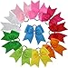 QingHan 12Pcs 7.5 inch Cheer Bows Baby Girl Large Ponytail Holder Elastic Hair Ties