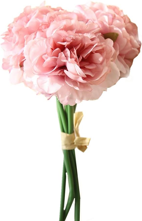 Kirinhomlife Fake Flowers, Artificial Flowers Plants Silk Plastic Hydrangea Peony Flower Arrangements Wedding Bouquets Decorations Floral Table Centerpieces for Home Kitchen Garden Party Décor
