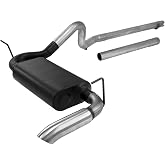 Flowmaster 817514 Force II Cat-Back Exhaust Kit 2.5 Inch 409 Stainless Steel Super 50 Series Muffler 3 Inch Brushed Stainless Tip Compatible with 2007-2018 Jeep Wrangler JK 3.6L 3.8L V6 2 and 4 Door