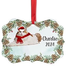 White Red Turkish Van Cat Christmas Ornament 2024