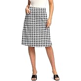 Viodia 25" Knee Length Skorts Skirts for Women with Zipper Pockets Stretchy Modest Aline Midi Skort for Casual Summer Travel