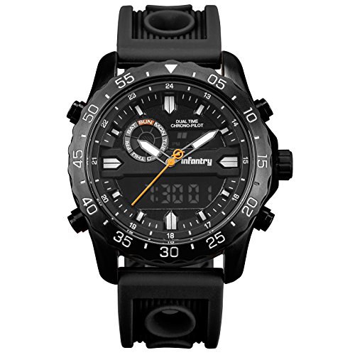 INFANTRY Big Face Mens Military Tactical Watch Black Sport Wrist