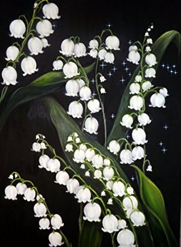 Oil on canvas original painting of a Birth month flower and Zodiac constellation 40 x 60 cm