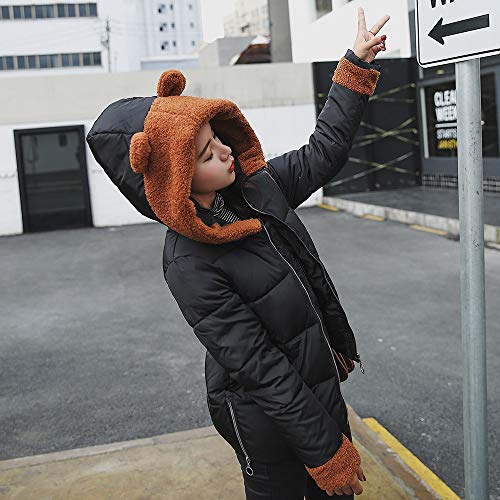 Winter Coats For Women Liraly Winter Warm Coat Faux Fur Hooded Thick Warm Slim Jacket Overcoat(Black,US-12 /CN-L2)