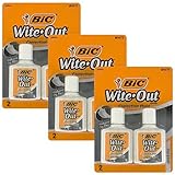 Bic Wite-Out Quick Dry Correction Fluid, 20ml Bottle, White (6 Count)