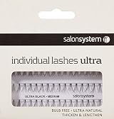 Salon System Individual Bulb Free Ultra Black Medium Flare Lashes view 2