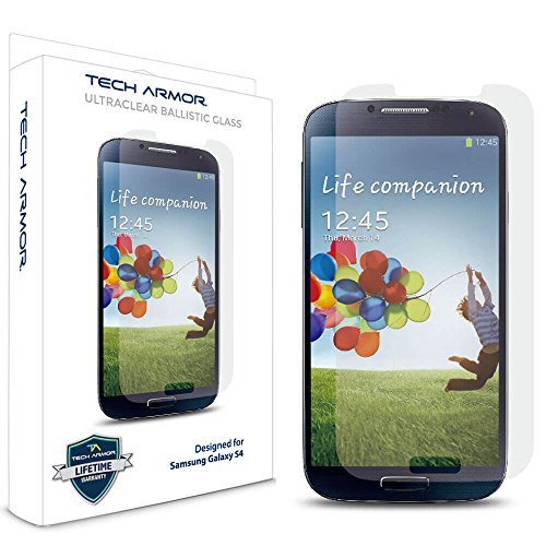 Tech Armor Galaxy S4 Glass Screen Protector, Premium Ballistic Glass Samsung Galaxy S4 Screen Protectors [1]