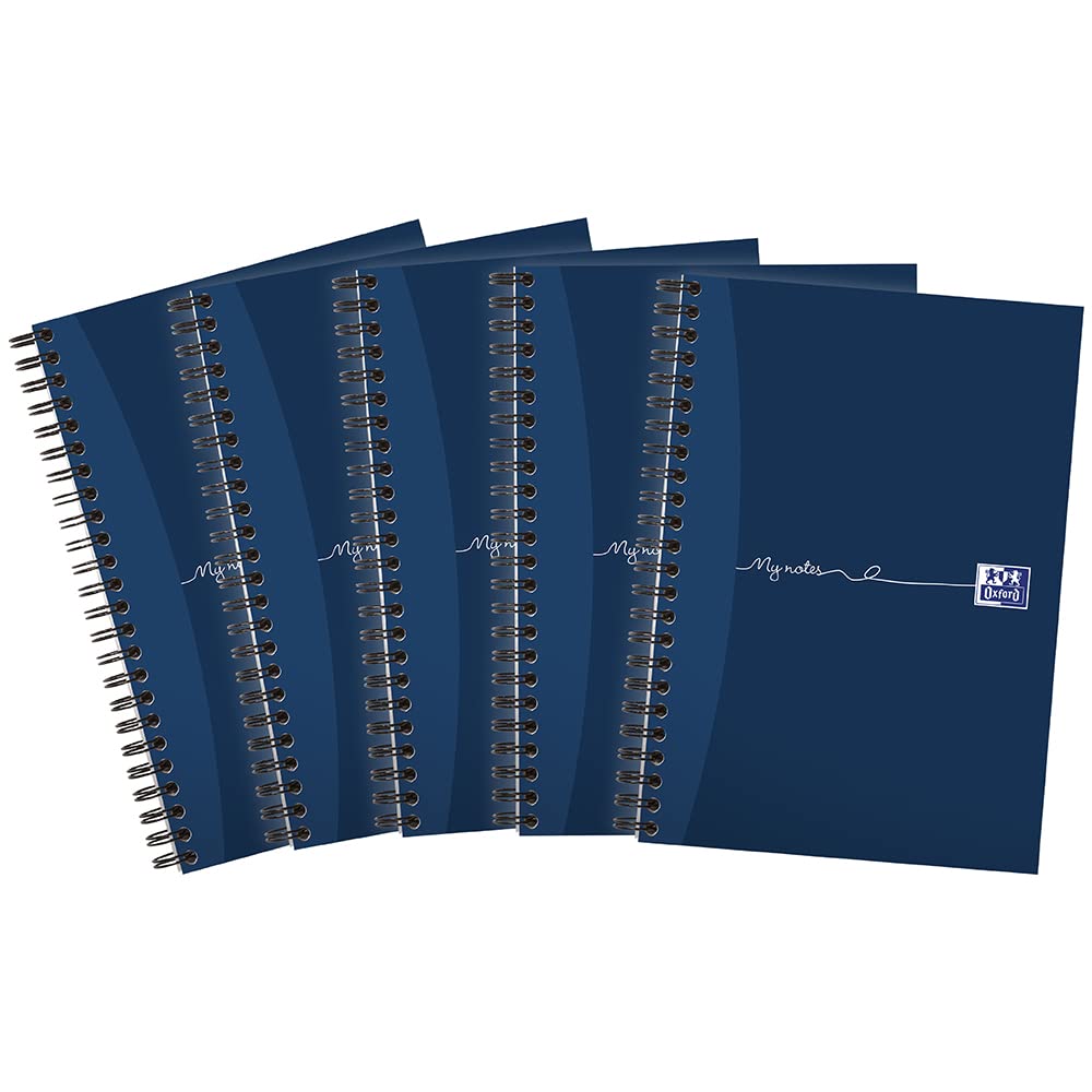 My Notes A5 Card Cover Wirebound Notebook Ruled and Perforated 100 Page, 5 Notebooks