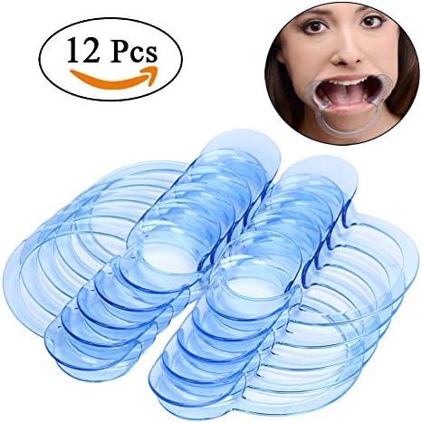 NewCool 12 Pcs Dental Cheek Retractor C-Shape Speak Out Game Mouth Opener, Teeth Whitening Intraoral Cheek Lip Retractor for Watch Ya Mouth and Adult Fun Games, Size M