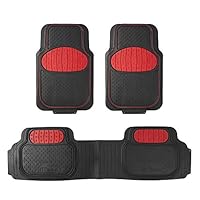 FH Group F11500RED Red Heavy Duty Touchdown Rubber Floor Mat Full Set Trim to Fit