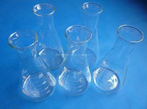 500 mL Conical flask, Erlenmeyer flask, 5pcs/lot,with wide mouth, borosilicate glass 3.3