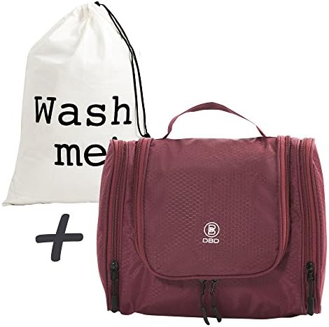 Toiletry Bag; Hanging Travel Organizer Kit for Cosmetics, Makeup, Toiletries, Shaving, in 3 Colors, Fold-Out Travel Bag with Mesh and Zippers Plus Laundry Bag in a Gift Bag; THE PERFECT HOLIDAY DEAL!
