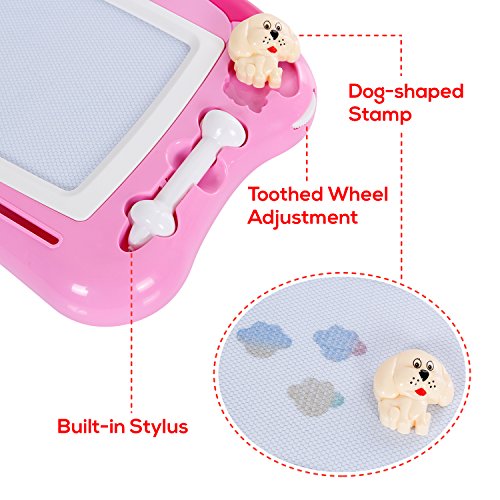 iFixer Magnetic Drawing Board, Musical Color Magna Doodle Writing Drawing Board with Light and Music Great Gift Presents For Boys And Girls 3+, Pink With Sounds
