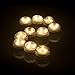 AGPtEK 10PCS Submersible Waterproof Round Decoration Candle Lights With 3 SMD High Brightness LED, Coin Batteries For Pond Pool Bath Outdoor Garden Bar Disco Spa Tub Decoration Wedding-Warm White