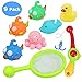 yoptote Bathtub Toys Fishing Game Bath Toys Squirt Tub Water Toys with Floating Fish Octopus Dolphin Duck Rod Scoop Net Set Fun Bath time for Kids Toddler Boys Girls, 8 PCS