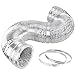 iPower GLDUCT16C 6 Inch 16 Feet Non-Insulated Flex Air Aluminum Ducting Dryer Vent Hose for HVAC Ventilation, 2 Clamps included, silver