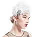 BABEYOND Women's Ostrish Feather Crystal Headband Wedding Bridal Feather Headband Flapper Headpiece 1920s