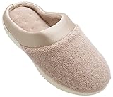On Your Feet Women's Micro Terry PillowStep Satin Cuff Clog Taupe Large 8.5-9